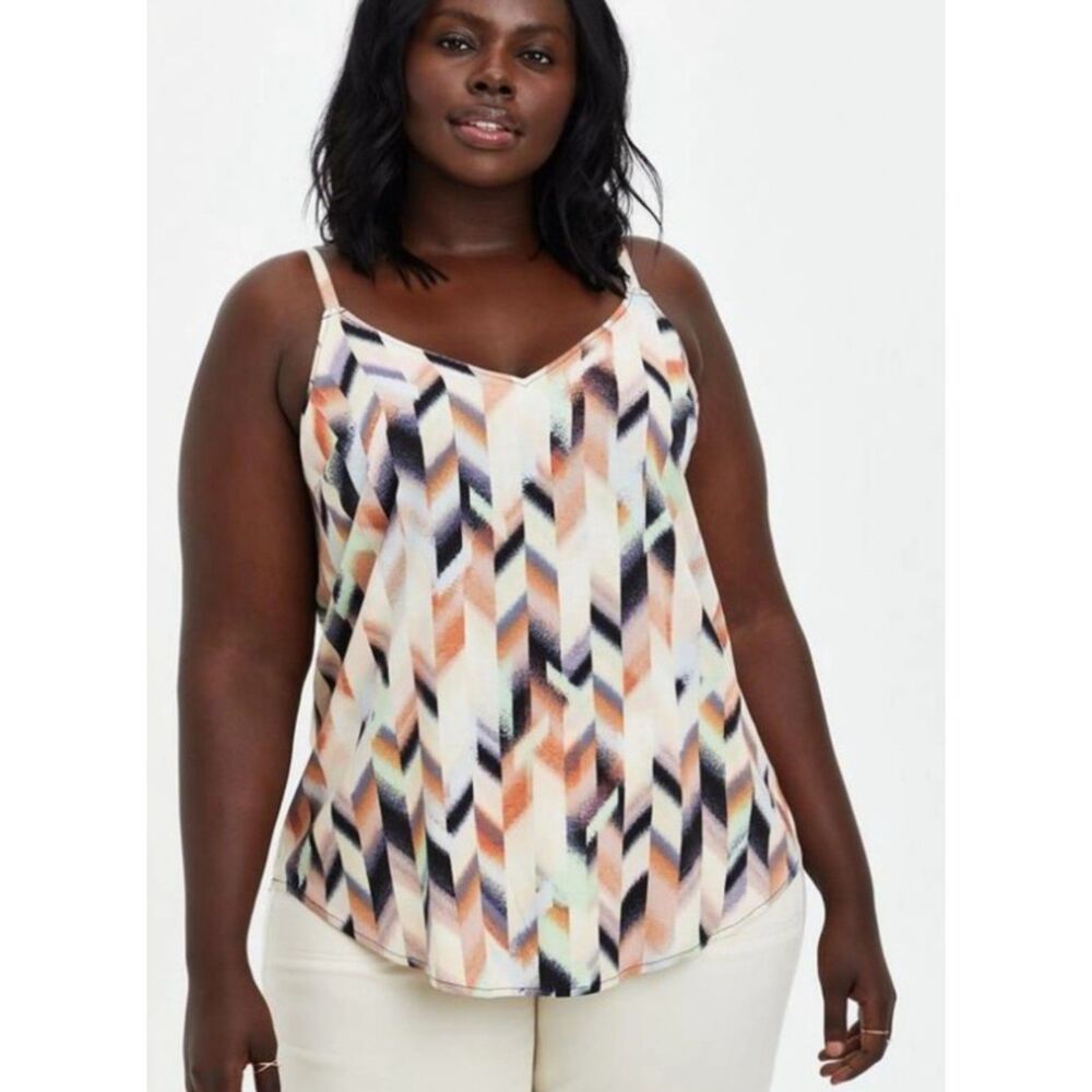 TORRID Colorful Plus Sz 2X Casual Wear Adjustable Straps AVA RAYON SLUB Cami Top